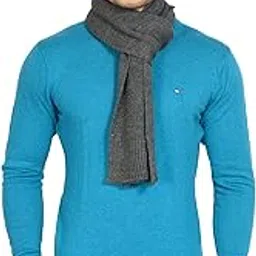 513 Men's Wool Acrylic Striper Knitted Muffler (Black, Free Size)-picture-25