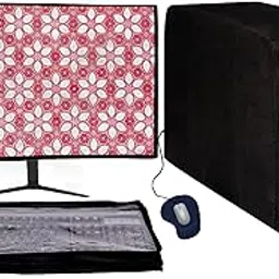 Computer Desktop 3 Pcs PVC Cover Set – Water-Resistant Dust Protection for Monitor, CPU & Keyboard | Extra Zip Closure | Ideal for Office, Home & Business Use (24 Inch)-picture-36