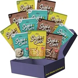 Oats Milkshake Pack of 12 (45g) Each| 3 Flavours – Chocolate, Vanilla and Banana Caramel | Ready in 30 Sec | Healthy Breakfast Drink | Quick On The Go Shake for Fitness, Weight Management-picture-10
