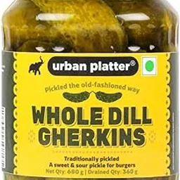 Urban Platter Whole Dill Gherkins, 680g [ Sweet & Crunchy. Great for Adding Tang & Flavour to Sauces & Dips. ]-image-33