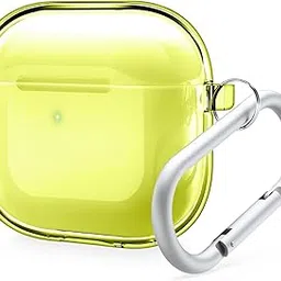 elago Clear Case Compatible with AirPods 4 Case - Compatible with AirPods 4th Generation Case, Carabiner Included, Reduced Yellowing, Wireless Charging, Shock Resistant, Full Protection (Neon Yellow)-picture-19