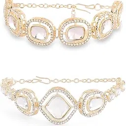 zaveri pearls Set of 2 Gold Tone Dazzling Austrian Diamonds & Stones Fusion Bracelets For Women-ZPFK17940-picture-55