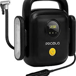 Probus Heavy Duty 150 Psi 4 Cylinders Compact Digital Tyre Inflator Smart Auto Off Air Compressor for Car, Black-picture-28