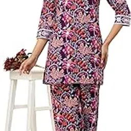 gudwear Women Co-ord Set, V-Neck Short Kurti With Pant, Kurta Set For Women-picture-43