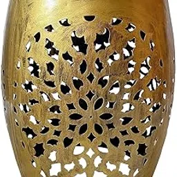 RSN Bronze Beautiful Sitting Metal Stool|Home Decor|Table Decor|Decoration|Mudda, 17 Centimeters, Gold-picture-53