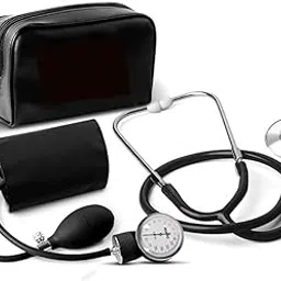 3S Aneriod Type Sphygmomanometer With Stethoscope, Manual Arm Blood Pressure Monitor, Large Analog Dial, Adjustable Cuff, Stethoscope,Black-picture-61