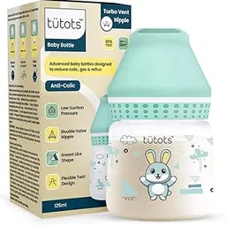 Tütots Baby Feeding Bottle - Instinct AntiColic Wide Neck 125 ml - BPA Free with Turbo Vent Nipple - Grey - Ideal Feeding Bottle for Newborns and Milk - Baby Bottle for 6-12 Months - Infant Essentials-image-69