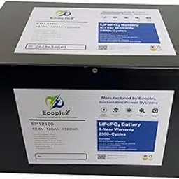 Ecoplex BL12-100 (12V 100Ah 1280Wh) Lithium Battery Pack Compatible with UPS/Inverters and Solar Panels for Homes and Shops-picture-15