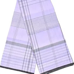 Kaalai Men's Stitched Cotton Lungi | White | 2.10m; Free Size white blue & white black checked-picture-41