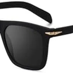 adorn hive Modern Wayfarer Style Sunglasses, Black Frame, Dark Black Lenses Full Rim Square Stylish Sunglasses Polarized And UV Protected For Men and Women Sun Glasses MERAY BLACK-picture-50