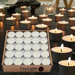Rexez 100% Soy Wax Tealight Candles Natural Odourless Soy Wax Tea Lights Clear Mini Tea Lights for Wax Melting Warm Tea Coffee Power Outages 20-image-95