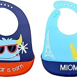 THE LITTLE LOOKERS Silicone Feeding Bib for Baby/Toddlers with Adjustable Strap| Waterproof| Easy to wash| Stain Proof | BPA Free/Soft Material Bibs with Tray/Food Catcher (0-3 Years) (Pack of 2)-picture-57