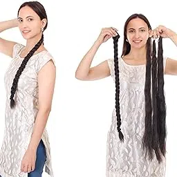 Women & Girls Parranda Braided Hair Choti - 3-Layer Synthetic Long & Soft Artificial Hair for Dance Performances, Weddings, and Other Functions Size - 27 Inch Stylish Hair Accessory Brand By Ritzkart (Black)-picture-24