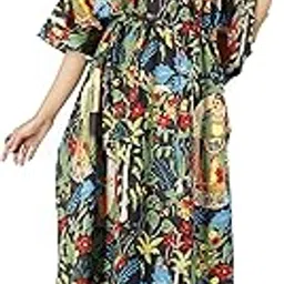 ShrI Ganesh Impex Maxi Kaftan for Women, Pure Cotton Nighty, Loungewear Kaftan | Hand Block Printed Women Nighty | Free Size Black Farida Long Kaftan 1-picture-13