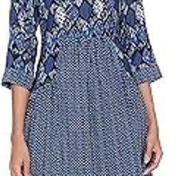biba Printed Round Neck Polyester Womens Straight Fit Dress (A21LD1343-P)-picture-36