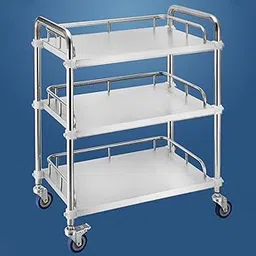 ATORSE Mobile Lab Utility Cart with 4 Brake Casters 45x35x86cm for Snack Bar Sturdy-picture-18