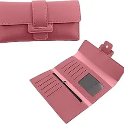 Women's Wallet -Stylish and Compact Purse Clutch Wallet for Women, Stylish Card Coin Holder, Debit Card Holder, Money Organizer and Travel Wallet for Women with 13 Slots (Dark Pink)-image-78