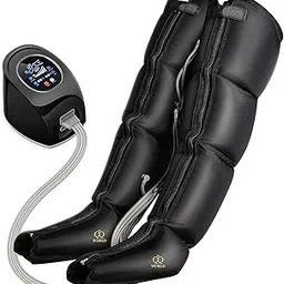 QQWORLD Air Compression Leg Massager with Handheld Controller, Intensity for feet, Calf and Thigh, Corded Electric, Black Leg Massager for Pain Relief Air Compressor (LEG + CALF)-picture-43
