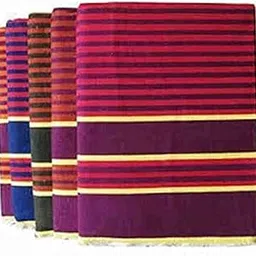 Ak Textiles Solapuri Cotton Satranji Zebra Striped Rug 5x7 Multicolour Low Pile Machine Washable Home Area Rug-image-0