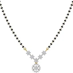 Women's Gold-Plated Fashion Mangalsutra Necklace | Sparkling CZ Star Pendant with Black Beads | Elegant & Lightweight Fashion Jewelry | Adjustable Chain-image-73