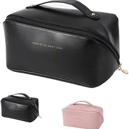 Large Capacity Travel Cosmetic Bag,Multifunctional Storage Travel Makeup Bags,Compartment Cosmetic Toiletries Bag Travel Cosmetic Cases Waterproof Portable Makeup Pouch for Women Girls Men, Black-picture-35