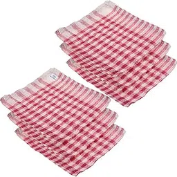 Heart Home Duster | Wet Dry Cleaning Napkin | Cotton Kitchen Duster | 300 GSM Cleaning Clothes | Pocha for Kitchen, Car, Desk, Fan | Set of 6 | 101 | Pink-image-23