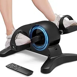 UKEEP Mini Pedal Exerciser for Exercise Bike Under Desk Bike Pedal Motorized Configuration Leg/Arm Cycle for Elderly Physical Therapy with 12 Speeds-image-1