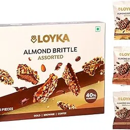 Loyka Almond Brittle Assorted Choco Box - 8 pcs 116gm | Premium Chocolate Gift Hamper | Choco & Nut Dryfruit Delicacy | Roasted California Almonds (40%), Dark Choco & Salted Caramel |-picture-24