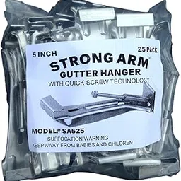 Quick Screw 5" 25 Pack Heavy Duty Hidden Rain Gutter Bracket Hook Hangers With Clip-picture-15