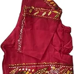 Traditional Silk Brocade Blouse for Women, Regular Fit, Half Sleeve, Maroon with Embroidered Design, Size 32, Hand Wash Only, 5 Pack-image-96