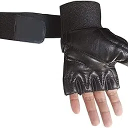 Gloves With Strong Wrist Support Strap – Padded Black Leather Gym Gloves - Enhanced Grip - For Men & Women Who Want to Achieve More in the Gym!-image-19
