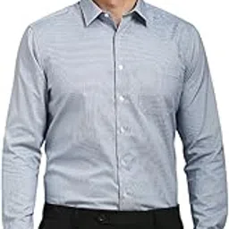 louis philippe Men's Easy to Iron Premium Cotton Wrinkle Resistant Slim fit Textured Formal Shirt-picture-44