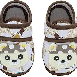 babymoo Cute Panda Slip-On Strap Anti-Skid Fabric Sneaker Booties - Brown-picture-25