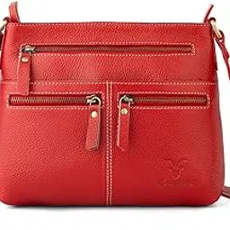 goatter Genuine Soft Leather Multi Pocket 10" Inch Sling Cross-BodyBag for Girls And Women,-picture-35