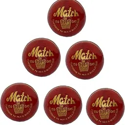 CW Match Pure Leather Cricket Ball Red Pack of 6 Standard Size Top Grade 4Piece Ball-image-3