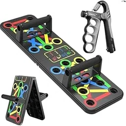 VD Fitz Push Up Board System with Counter Finger Hand Grip, 9-in-1 Foldable Exercise Equipment, Colour-Coded Training Guide, Portable Workout Stand Combo (Pack of 2)-picture-40