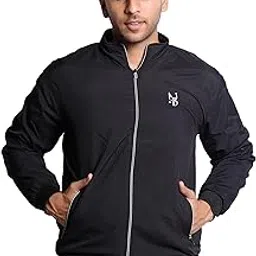 nubie Men’s & Boys Semi Winter Wear & Rainy Season Windcheater Jacket | Solid Polyester Full Sleeve Front Zipper with Pockets-BLACK-picture-34