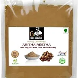 Groly Organic Aritha/Reetha Powder 500GM | (Sapindus Trifoliatus) for Hair Growth & Hair Mask | Kunkudukai |Soapnut |Scalp treatment, Skin care- Pack 1-picture-39