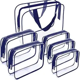 Clear Makeup Bags, TSA Approved 6Pcs Cosmetic Makeup Bags Set Waterproof Clear PVC with Zipper Handle Portable Travel Luggage Pouch Airport Airline Bags Vacation Bathroom Organisation-picture-59