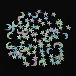 Stickonn Plastic Multi Color Fluorescent Glow In The Dark Moon Star Wall Self-Adhesive Sticker (Size: 2.5 X 2.5 Cm, Pack Of 50)-picture-63