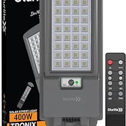 Sturlite Tronix 400 W LED Solar Street Light| Smart Motion Sensor for Auto On/Off with Monocrystaline PV Panel| IR Remote for 8 Different Light Modes| IP66 Water & Dust Resistant Lamp - Pack of 1 image 1