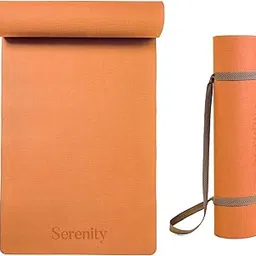 Serenity Everyday Yoga Mat & Carry Strap for Men, Women & Kids Fitness 8MM (Orange) | EVA Material Extra Thick, Long & Wide Exercise Mat For Home Gym,Yoga, Meditation, Pilates & Outdoor Workout | Soft, Easy to Fold, Anti Skid, Anti Slip-picture-24