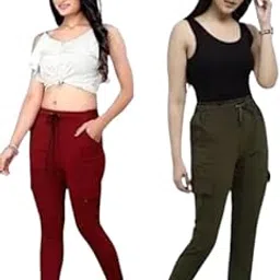 Trendy Joggers and Toko Stretchable Cargo for Girls and Women Combo Pack of 2 Trousers & Pants Toko_024-image-75