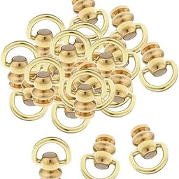 FABLOFT® 24Pc Ball Post with Ring Rivet Stud Round Head Screw Back for Leather Crafts-picture-17