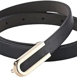 loom tree Women Leather Belt Skinny Waist Belt Clothing Jeans Pants Costume Casual Black | Womens Accessories | Belts-picture-55