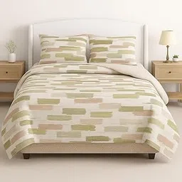 Signature Reversible Super Soft Double Bed Comforter/Quilt Set 350 GSM – 88x90 inches | King Size Fitted Elastic Bed Sheet with 2 Pillow Covers | All-Season Ultra Cozy Bedding Set (Sahara Mist)-image-99