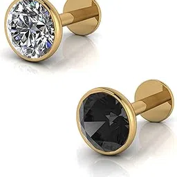 akshetri Gold Nose Pin Stud | Diamond Piercing Nose Stud For Women and Girls (Pack of 1) Combo Pack-picture-12