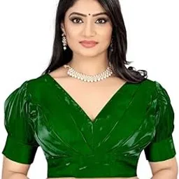 Women's Organza Plain Readymade Blouse (Green, Size: Free Size)-PID50718-picture-50