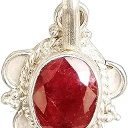 rudradivine Natural 7.25 Ratti Ruby Maanik/Manikya Stone Silver AAA Quality Gemstone Silver Pendant for Men and Women-picture-19