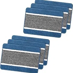 Heart Home Pack of 6 Anti-Skid Water-Absorbent Door Mats for Home | 16x24 Inch Durable Main Entrance Footmats for Bathroom, Living Room & Office | Micro Wings Lining - Sky Blue-image-88